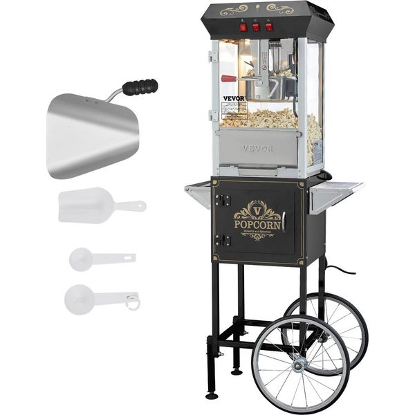 Macchina Per Popcorn Macchina Per Popcorn Con Carrello Macchina Per Popcorn 850W 8Oz 48 Tazze-image