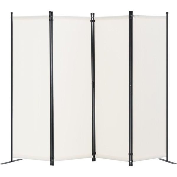 Divisorio Per Ambienti Schermo Privacy Pieghevole In 4 Pezzi Schermo Bianco-image