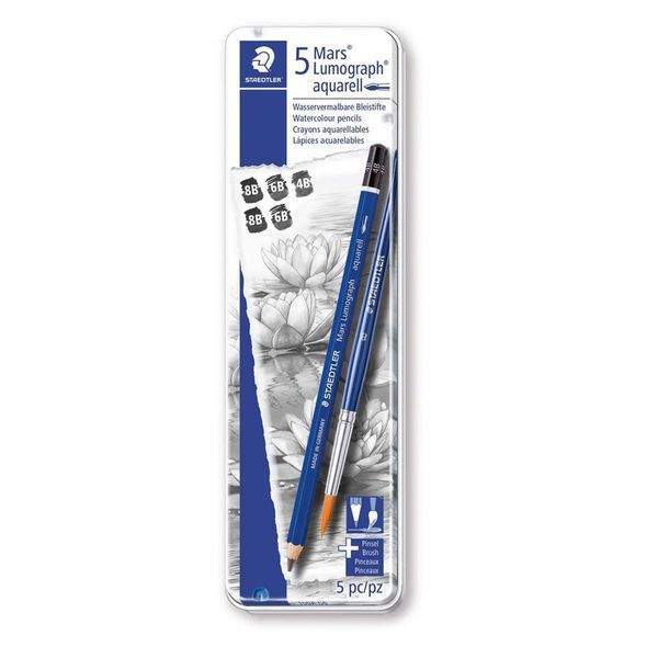 Staedtler 100A G6 Matita Acquerellabile Staedtler Mars Lumograph, Metallo Confezione Da 6 Pz-image