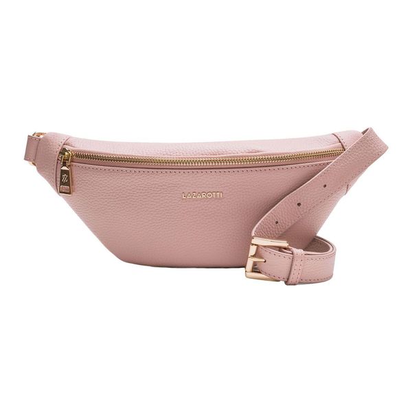 Lazarotti Pelle Marsupio Borsa A Tracolla Bologna Leather Belt Bag Pink Rosa Antico-image