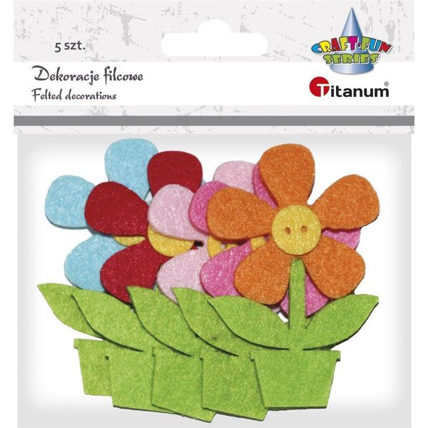 Decorazioni In Feltro Fiori 5Pz Titanum-image