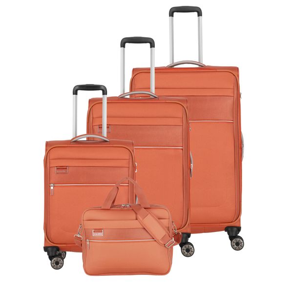 Travelite Miigo 4W Set Trolley L / M / S + Borsa Da Tavolo Rosso Zafferano 76Cm-image
