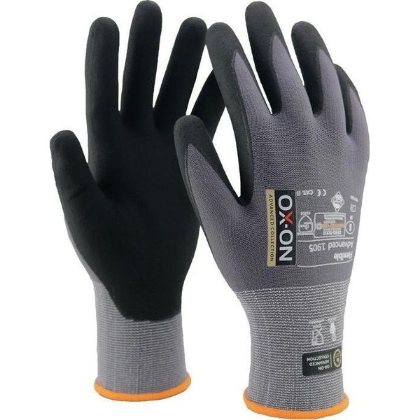 Guanto Flexible Advanced 1905 Taglia 11 Nero/Grigio Chiaro EN388 EN420+A1 Ppe Ii-image