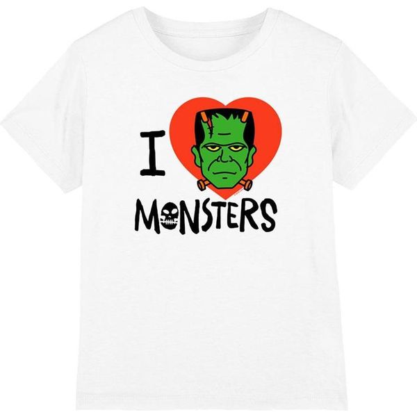 Universal Monsters - Maglietta "I Love Monsters"" Per Bambini TV25709 (116) (Bianco)"-image