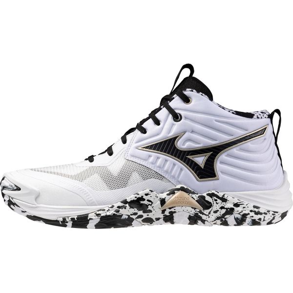 Mizuno Wave Momentum Elite Mid - Bianco/Nero/Oro, Taglia:4-image