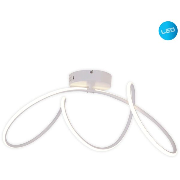 NÄVe Led Deckenleuchte "Odrive", Weiß, 1, H: 30Cm, 1 Stk., Leuchten, SchleifenäHnlich Geschwungene Leuchtstreifen, Weiß, L: 67Cm, H: 30Cm, Led Deckenleuchte-image