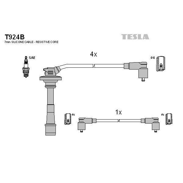 Tesla T924B Set Cavi Di Accensione Set Cavi Di Accensione Per Toyota Avensis Station Wagon (T22) Avensis (T22) Avensis Liftback (T22) Carina E (T19) Carina E Berlina-image