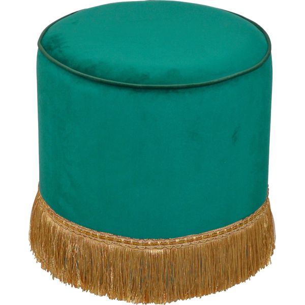 Hocker Home Affaire, GrüN, B:45Cm H:46Cm T:45Cm, Samtbezug 100% Polyester, Hocker, Sitzhocker-image