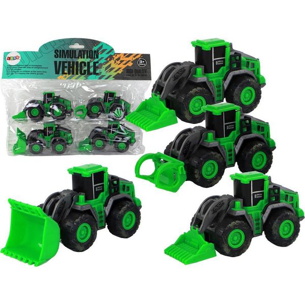 Set Di Veicoli Agricoli Trattori Verde 4El-image
