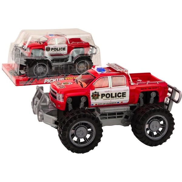 Auto Della Polizia Pickup Auto Della Polizia Fuoristrada Rossa-image