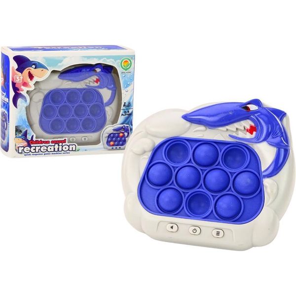 Gioco Sensoriale Pop-It Console Squalo Luci Suoni Blu-image