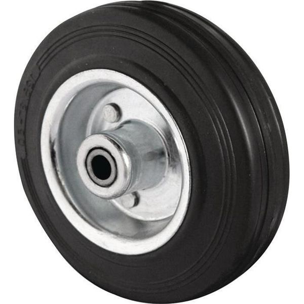 Ruota Di Scorta Ø 100 Mm Portata 75 Kg Gomma Piena Nera Assale Ø 12 Mm Lunghezza Mozzo 40 Mm-image