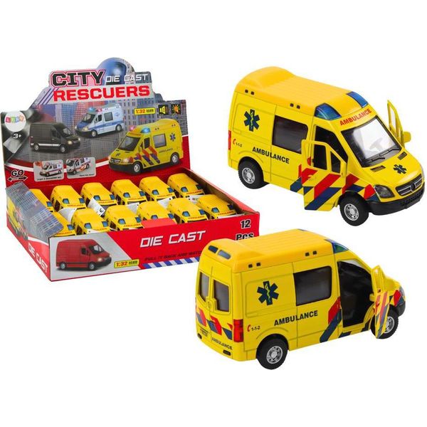 Ambulanza Ambulanza 1:32 Porte Aperte Luci Suoni Guida Giallo-image