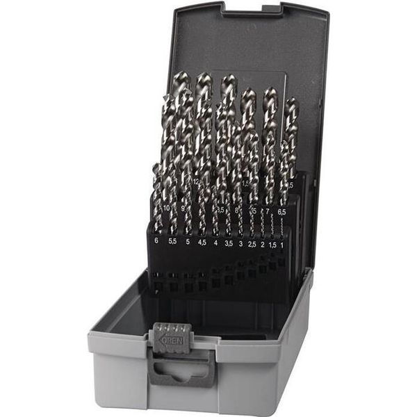 Set Di Punte Elicoidali Din 338 Tipo Uni Ø Nominale 1-13X0,5 Mm Hss-Co Valigetta In Plastica Da 25 Pezzi-image