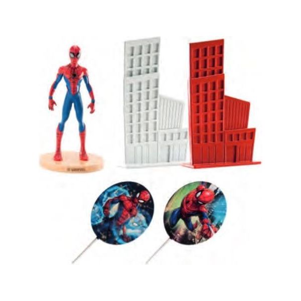 Statuetta Per Torta Spiderman E La Città-image