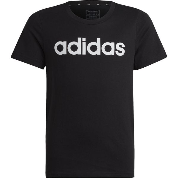 Maglietta Adidas Essentials Linear Logo Slim Fit Kinder 000 - Nero/Bianco 164-image