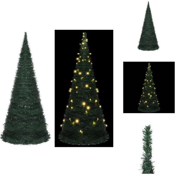 Vidaxl Albero Di Natale Artificiale Pop-Up Con Illuminazione Verde 210 Cm - Alberi Di Natale-image