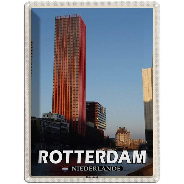 Vianmo Insegna Di Latta 40X30 Cm Rotterdam Niederlande Roter Apfel-image