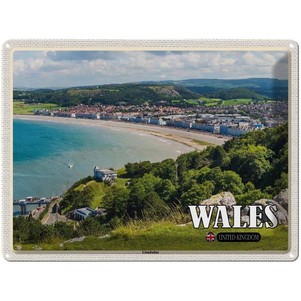 Vianmo Insegna Di Latta 30X40 Cm Wales United Kingdom Llandudno Seebad-image