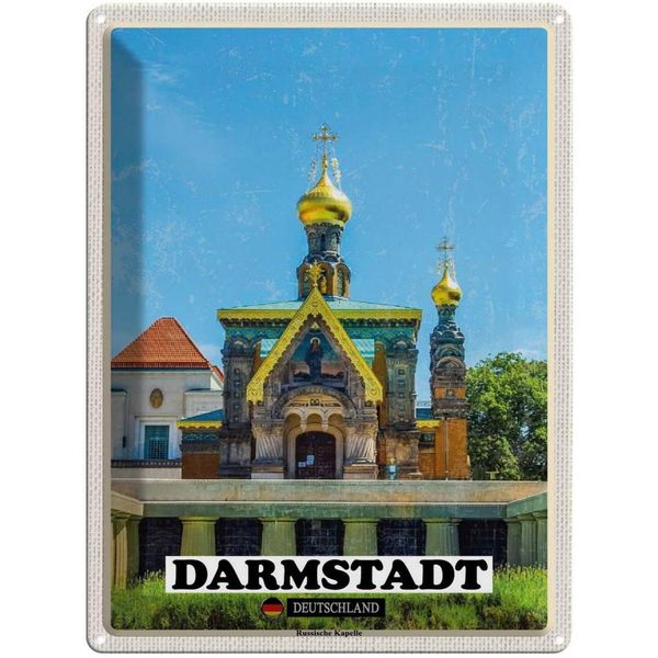 Vianmo Insegna Di Latta 40X30 Cm Darmstadt Russische Kapelle-image