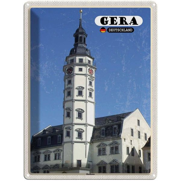 Vianmo Insegna Di Latta 40X30 Cm Gera Rathaus Altstadt-image