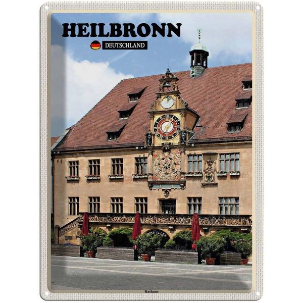 Vianmo Insegna Di Latta 40X30 Cm Heilbronn Rathaus Altstadt-image