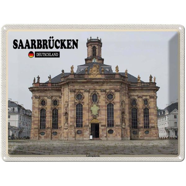 Vianmo Insegna Di Latta 30X40 Cm SaarbrüCken Ludwigskirche-image