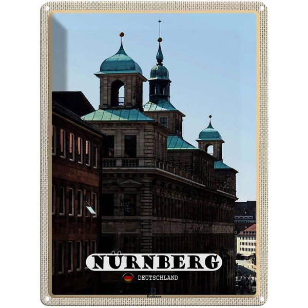 Vianmo Insegna Di Latta 40X30 Cm NüRnberg Rathaus GebäUde-image
