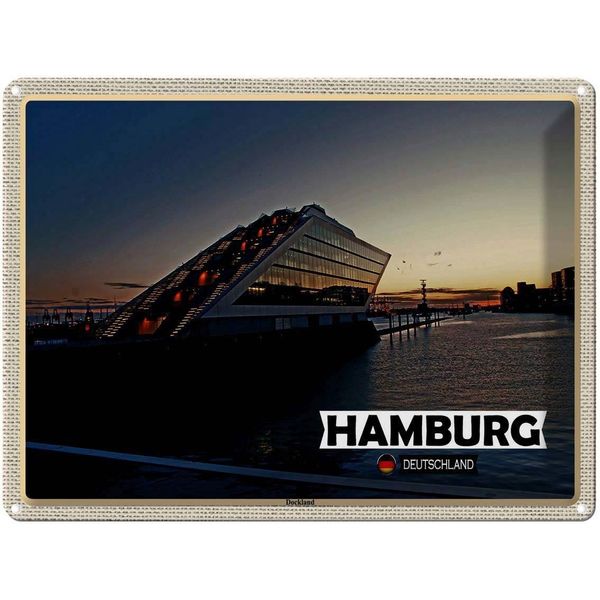 Vianmo Insegna Di Latta 30X40 Cm Hamburg Dockland-image