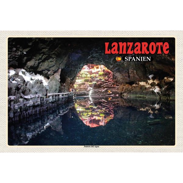 Vianmo Insegna In Legno 12X18 Cm Lanzarote Spanien Jameos Del Agua-image