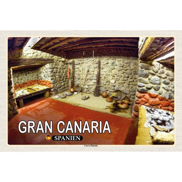 Vianmo Insegna In Legno 12X18 Cm Gran Canaria Spanien Cueva Pintada HöHle-image