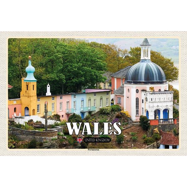 Vianmo Insegna In Legno 12X18 Cm Wales United Kingdom Portmeirion-image