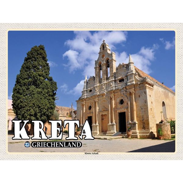 Vianmo Insegna In Legno 30X40 Cm Kreta Griechenland Kloster Arkadi-image
