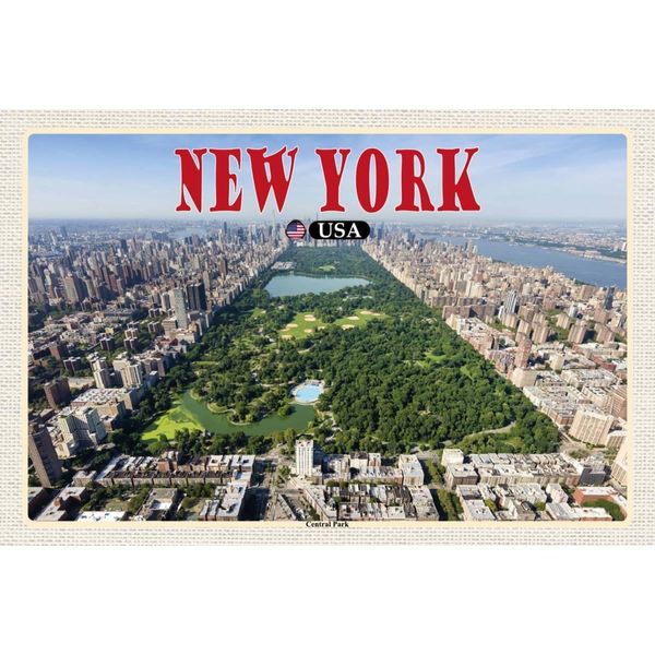 Vianmo Insegna In Legno 12X18 Cm New York Usa Central Park-image