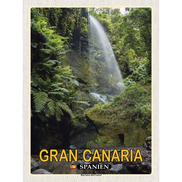 Vianmo Insegna In Legno 40X30 Cm Gran Canaria Spanien Barranco Del Laurel-image