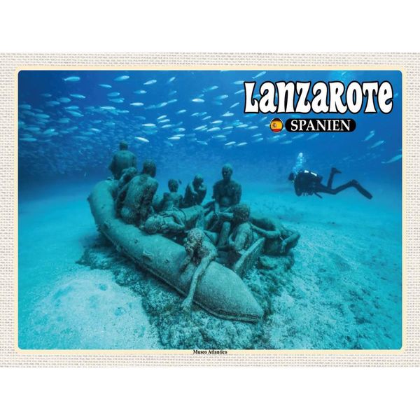 Vianmo Insegna In Legno 30X40 Cm Lanzarote Spanien Museo Atlantico Museum-image