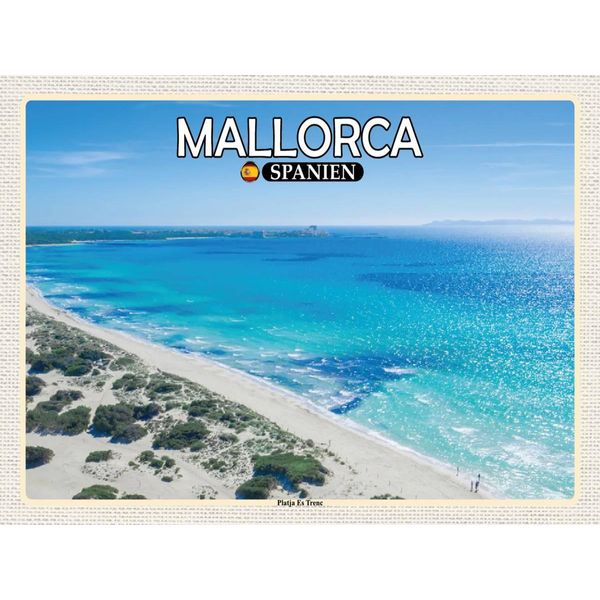 Vianmo Insegna In Legno 30X40 Cm Mallorca Spanien Platja Es Trenc Meer-image