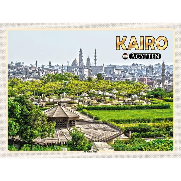 Vianmo Insegna In Legno 30X40 Cm Kairo ÄGypten Al'azhar Park-image