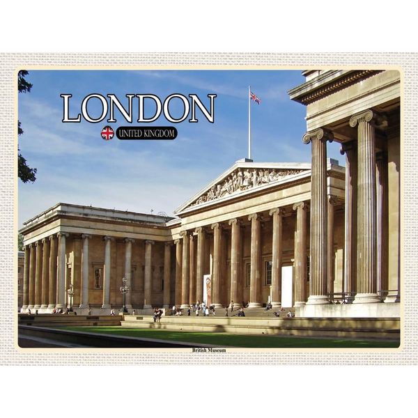 Vianmo Insegna In Legno 30X40 Cm British Museum London England-image