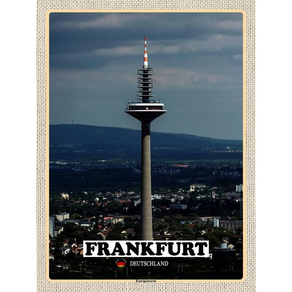 Vianmo Insegna In Legno 40X30 Cm Frankfurt Europaturm Ausblick-image