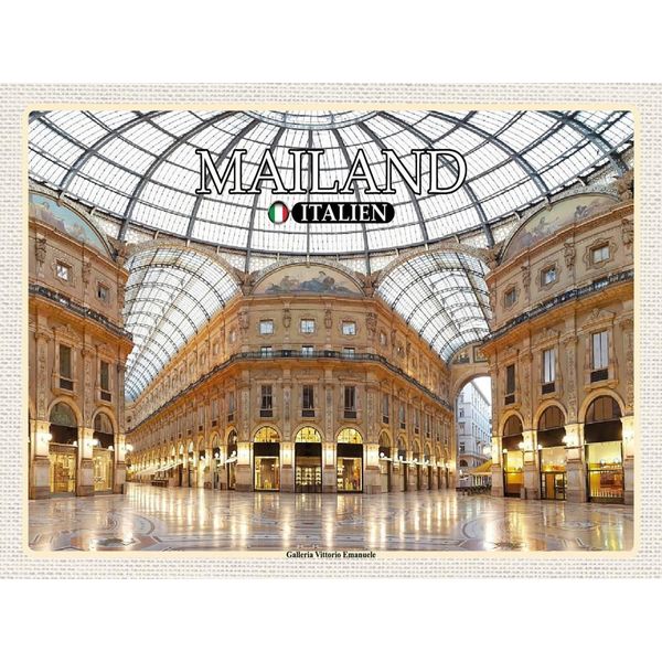 Vianmo Insegna In Legno 30X40 Cm Mailand Galleria Vittorio Emanuele-image