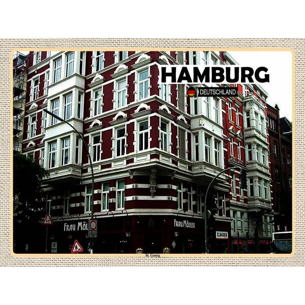 Vianmo Insegna In Legno 30X40 Cm Hamburg St. Georg Altstadt-image