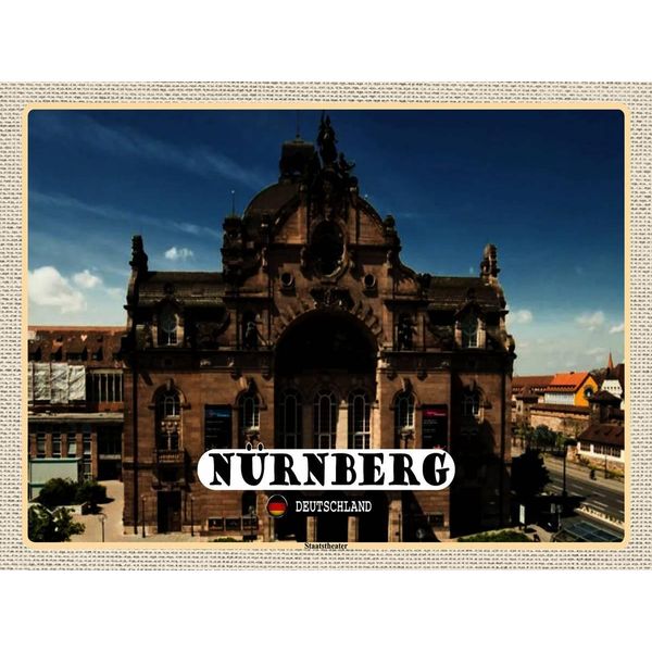 Vianmo Insegna In Legno 30X40 Cm NüRnberg Staatstheater GebäUde-image