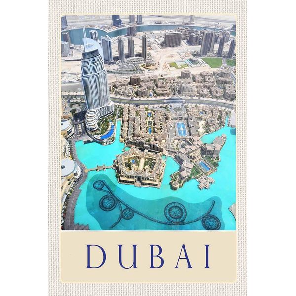 Vianmo Insegna In Legno 18X12 Cm Aussicht Auf Dubai Hochhaus Meer-image
