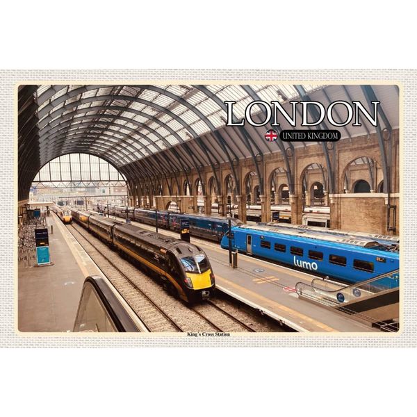 Vianmo Insegna In Legno 12X18 Cm London Uk King`S Cross Station-image