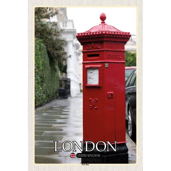 Vianmo Insegna In Legno 18X12 Cm London England Uk Post Box-image