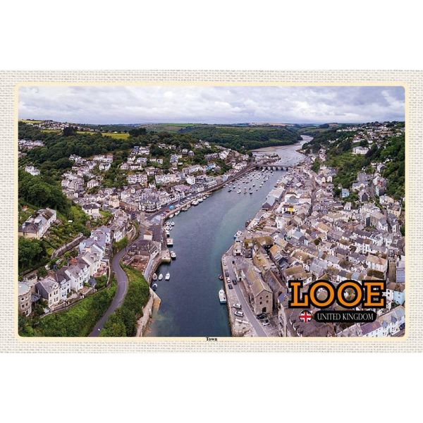 Vianmo Insegna In Legno 12X18 Cm Looe Enlgand United Kingdom Town-image