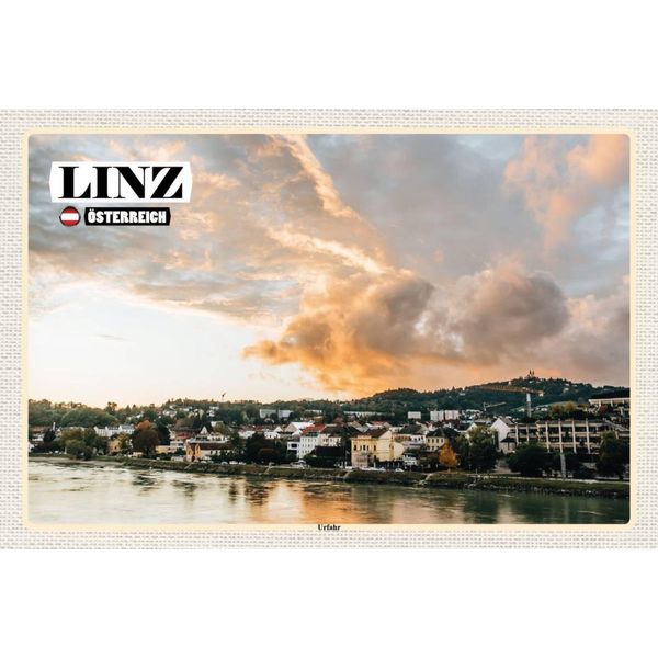 Vianmo Insegna In Legno 12X18 Cm Linz ÖSterreich Urfahr Fluss-image