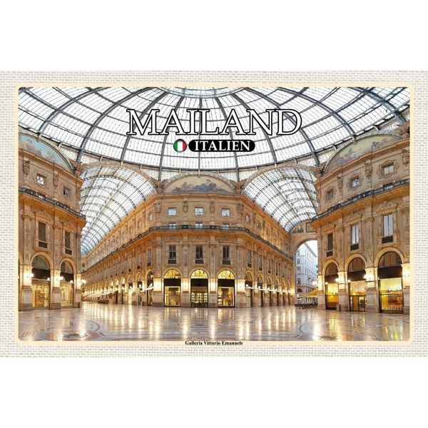 Vianmo Insegna In Legno 12X18 Cm Mailand Galleria Vittorio Emanuele-image