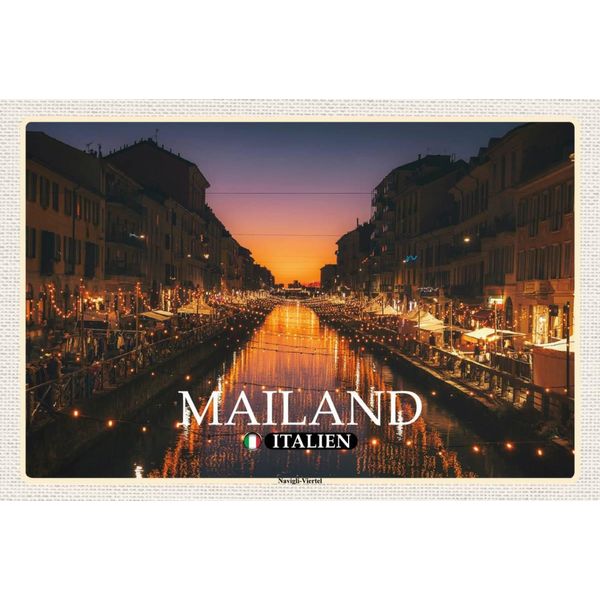 Vianmo Insegna In Legno 12X18 Cm Mailand Italien Navigli-Viertel-image